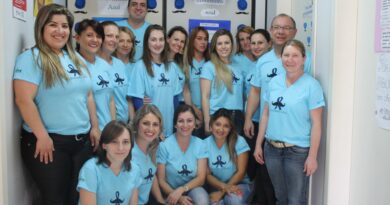 Equipes de saúde de todas as unidades estiveram envolvidas na campanha. Na foto, a equipe do ESF Guarany